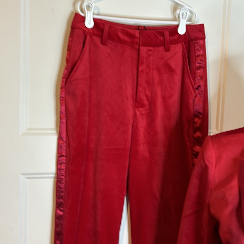7 For all Mankind Red Tuxedo Pants